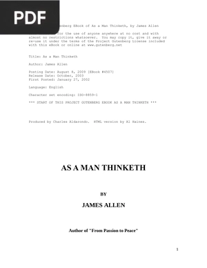 As a Man Thinketh