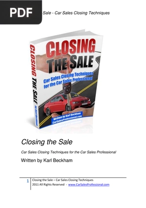 Closing the Sale: Car Sales Closing Techniques