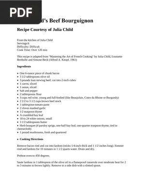Julia Child's Beef Bourguignon