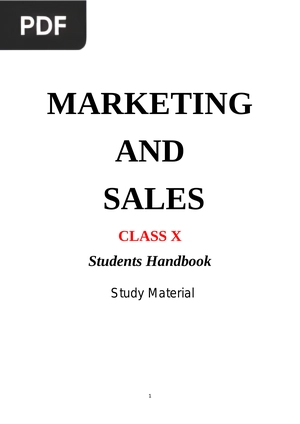 Marketing and Sales Students Handbook