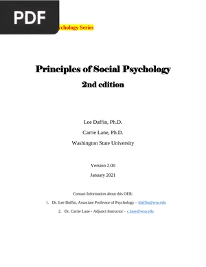 Principles of Social Psychology, 2nd Edition