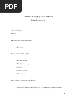 The Political Philosophy of Niccolo Machiavelli