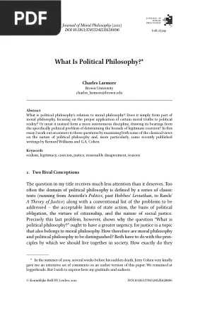 What Is Political Philosophy?